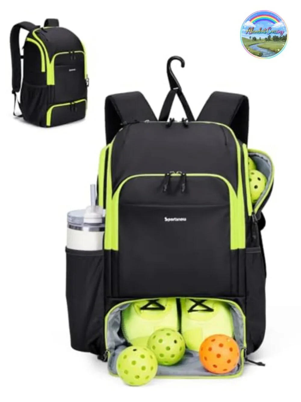 Waterproof Pickleball Bag with Shoe Compartment, Padded Backpack, 30L